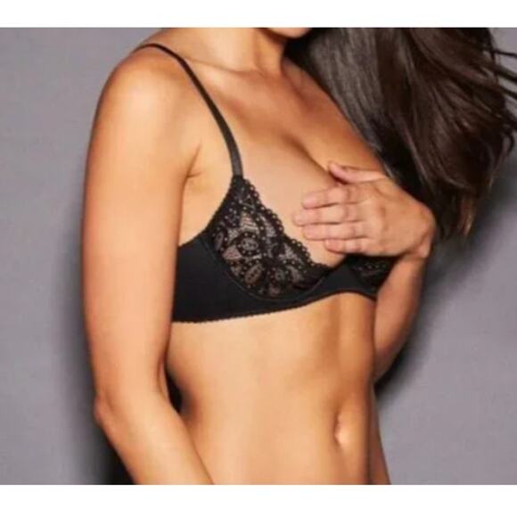 Fredericks of Hollywood Black Lace Shelf Bra Allegra Bra Size M NWT - Picture 1 of 4